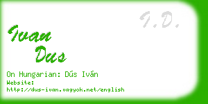 ivan dus business card